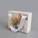 15х12х5 коробка-сумка белая "Thank you" цветочный принт №1 0025 фото 3