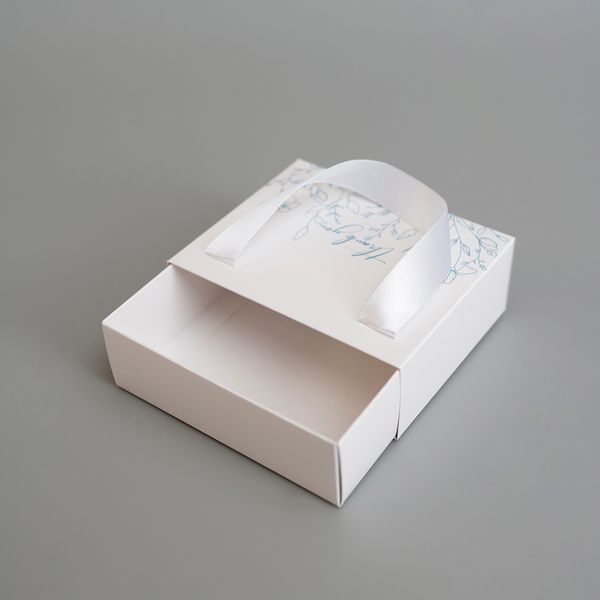 15х12х5 коробка-сумка белая "Thank you" цветочный принт №2 0026 фото