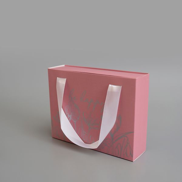 20х15х5 коробка-сумка рожева "Be happy" 0040 фото