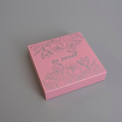 14,5х14,5х3 пенал розовый "So sweet" на 9 конфет цветочный принт №1 0013 фото